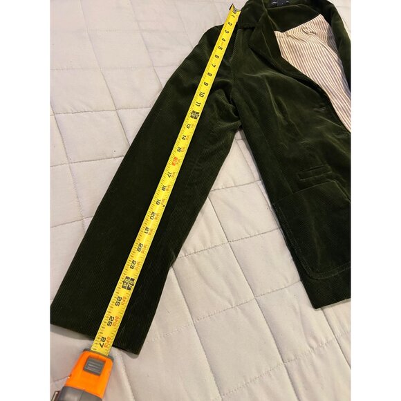 GAP Dark Green Corduroy 3 Button 100% Cotton Women's Y2K Blazer Size 12 - Picture 5 of 10